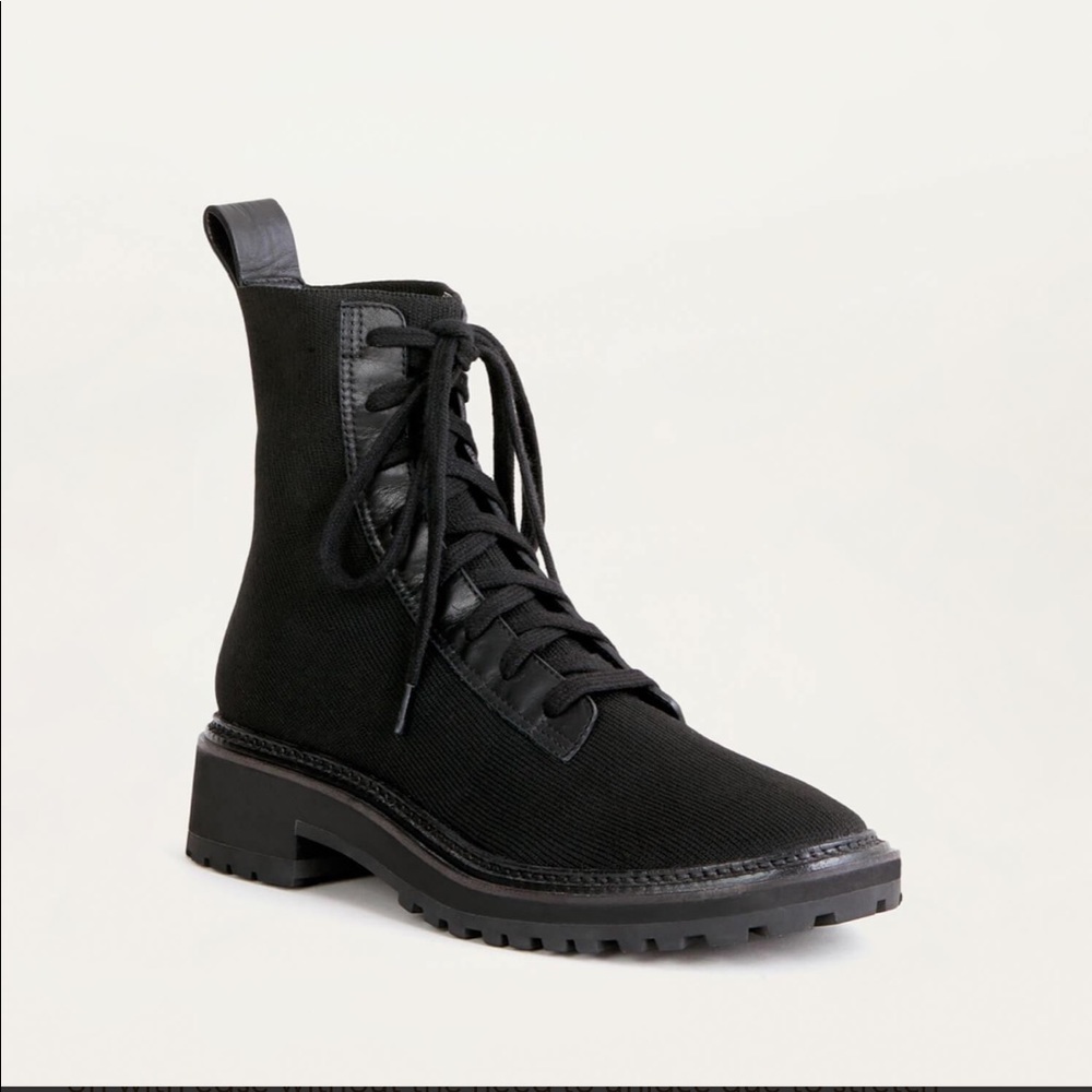 Brady Stretch Knit Lace-Up Boot Black